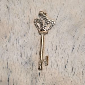 Silver Crown Key Pendant